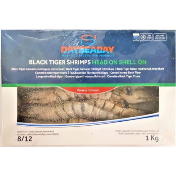 DAYSEADAY KREVETID BLACK TIGER 8/12 TERVED, 1KG, HOLLAND