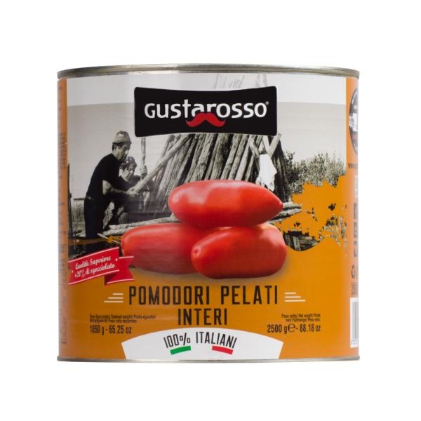 Gustarosso peeled tomatoes 2.5 kg can on white background