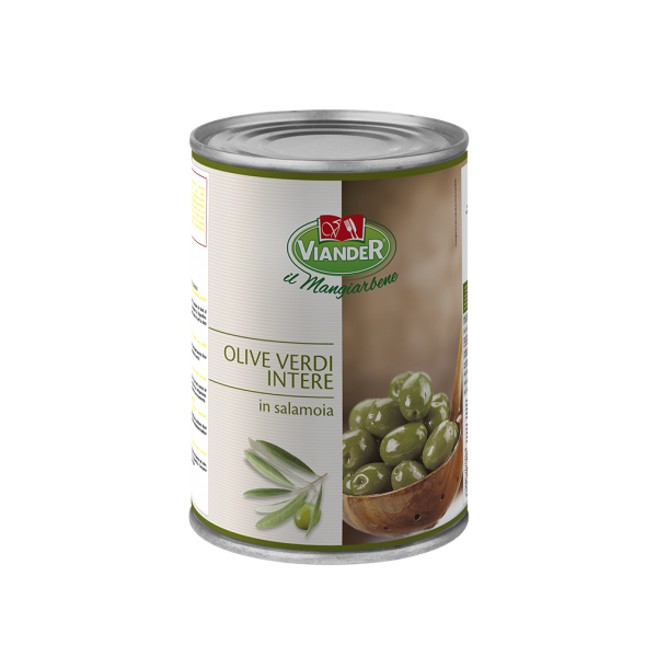 Viander whole green olives in brine 5/1 can, drained weight 2750 g